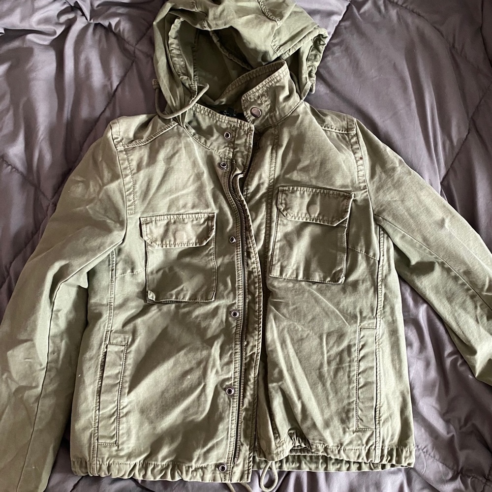 XS/S Quilted J Crew Hooded Jacket Insulated